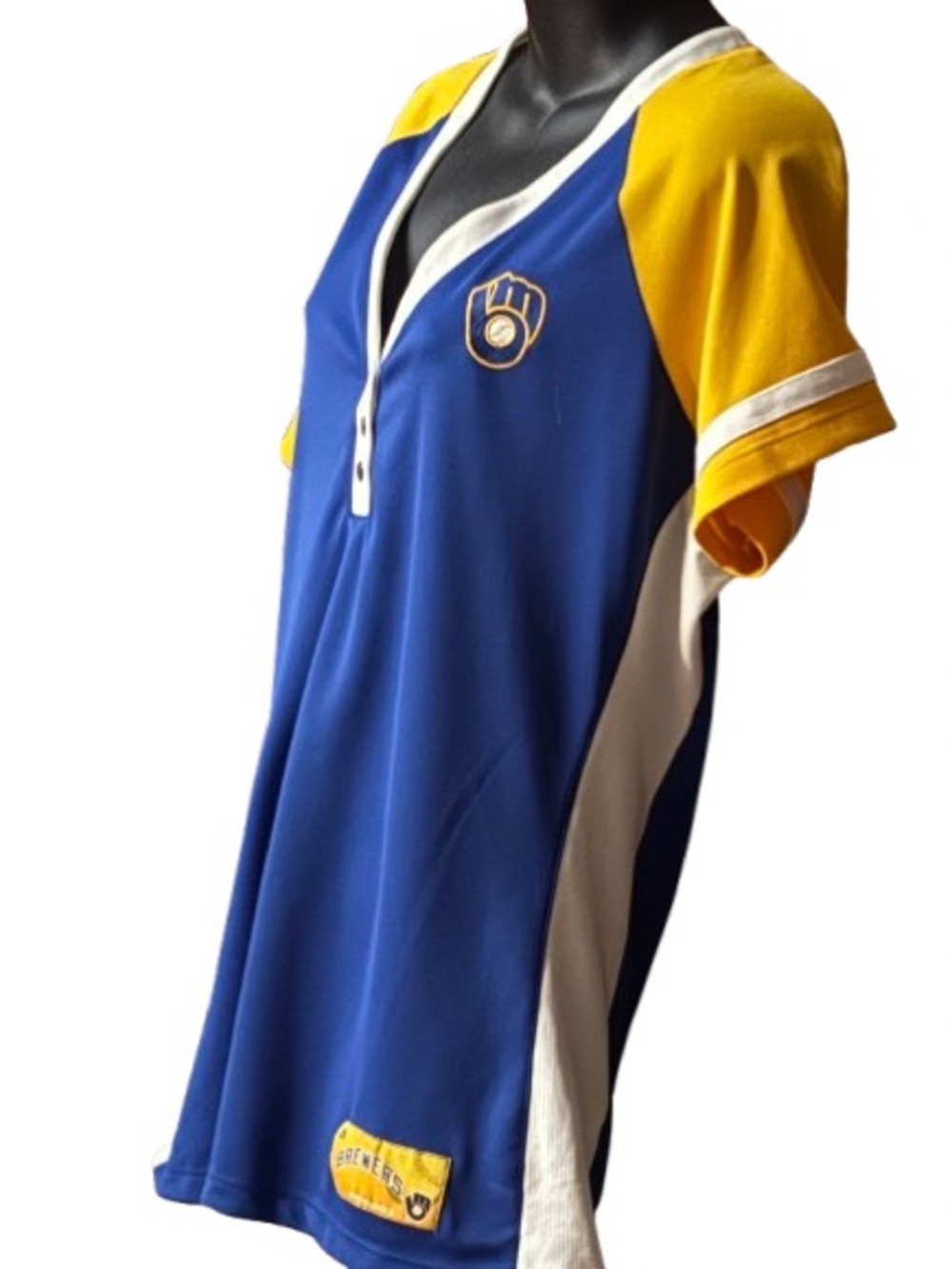 Milwaukee Brewers royal Cooperstown collection diva raglan v-neck t shirt XL - Picture 3 of 9